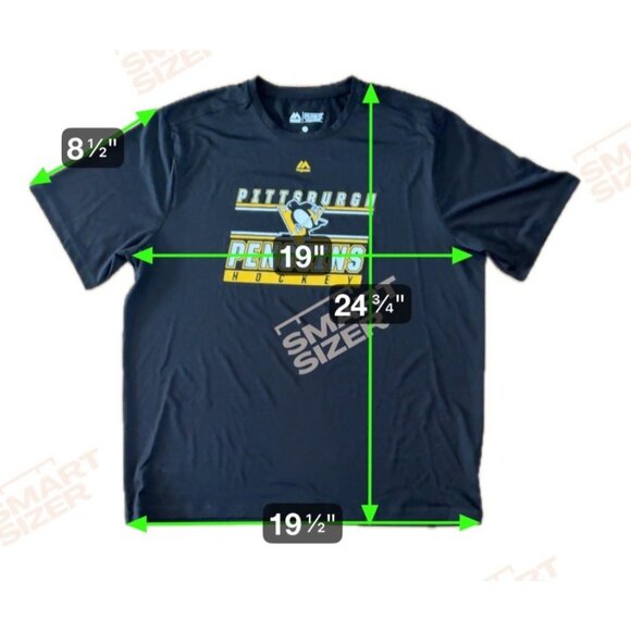 Pittsburgh Penguins NHL Majestic Cool Base Evolution Tee 2XL Black Polyester - Picture 6 of 6